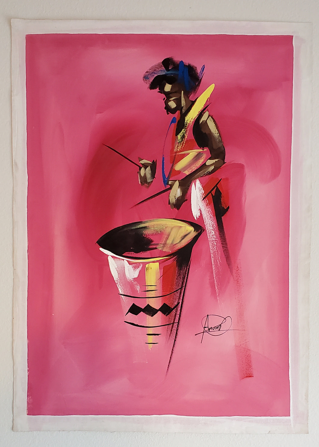 Drummer Pink Painting