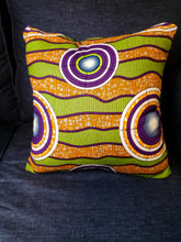 Load image into Gallery viewer, Pillow Ready Made Funky Planet Purple Orange Green
