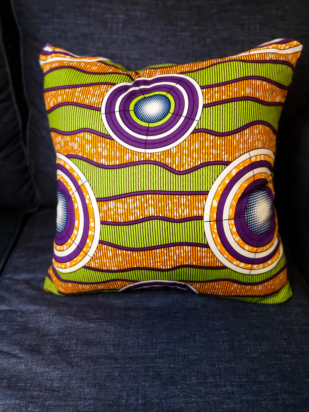 Pillow Ready Made Funky Planet Purple Orange Green