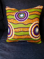 Pillow Ready Made Funky Planet Purple Orange Green